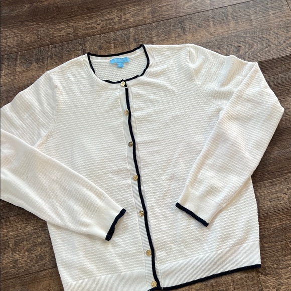 Draper James Ivory Cardigan with Black Accents - Picture 3 of 7